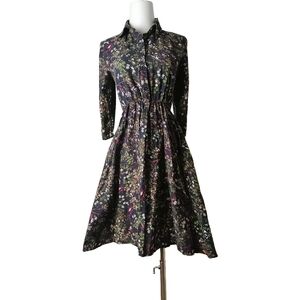 🍭 breathable cotton-linen blend fabric all-over floral print dress